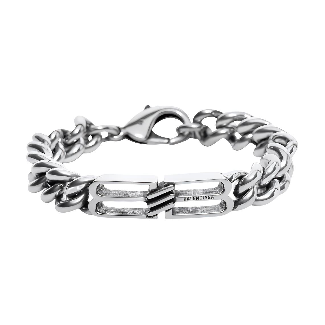 (Women) Balenciaga BB Icon Logo Bracelet  Silver 718493TZ99I0911