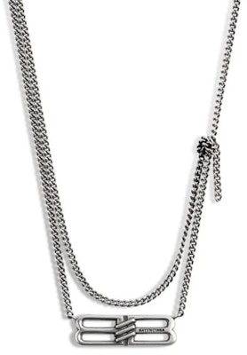 (W) Kalung Balenciaga BB Icon Polished Brass Silver Wanita. 789271TZ99I Buy (W) Kalung Balenciaga BB Icon Polished Brass Silver Wanita. 789271TZ99I