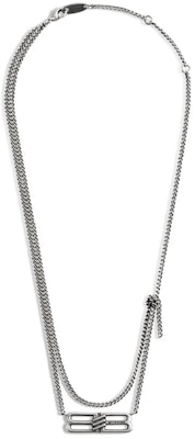 (W) Kalung Balenciaga BB Icon Polished Brass Silver Wanita. 789271TZ99I Lookbook (W) Kalung Balenciaga BB Icon Polished Brass Silver Wanita. 789271TZ99I