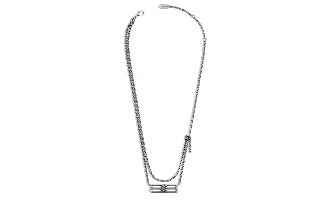 Shop (W) Kalung Balenciaga BB Icon Polished Brass Silver Wanita. 789271TZ99I