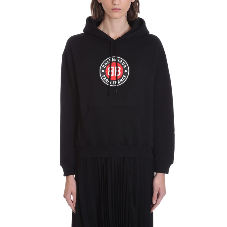 Shop (W) 巴黎世家BB Logo連帽衫 黑色 612959TJVD71000