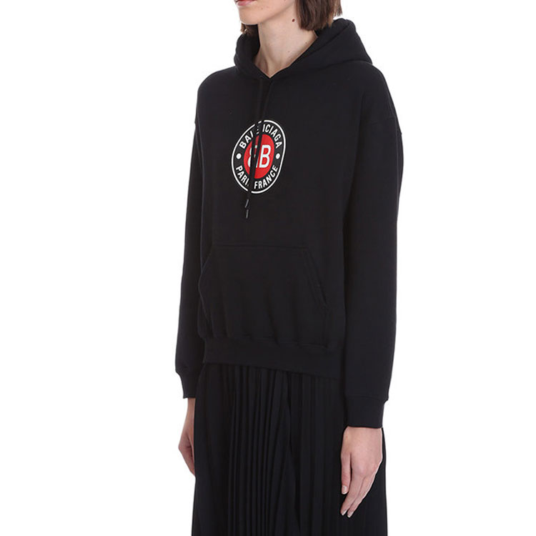 Purchase (W) 巴黎世家BB Logo連帽衫 黑色 612959TJVD71000