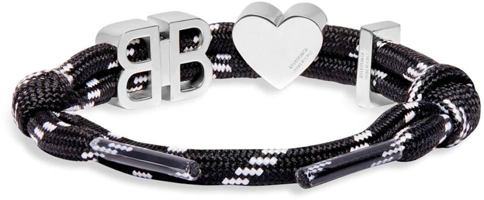 (W) 발렌시아가 BB 로고 투톤 신발끈 디자인 블랙 브라스 팔찌. 722539TVX4S5651 Shop (W) 발렌시아가 BB 로고 투톤 신발끈 디자인 블랙 브라스 팔찌. 722539TVX4S5651