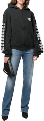 (W) 巴黎世家 BB Paris Icon SS22 黑色标志印花拉链连帽衫 697949TMVG60903 Lookbook (W) 巴黎世家 BB Paris Icon SS22 黑色标志印花拉链连帽衫 697949TMVG60903