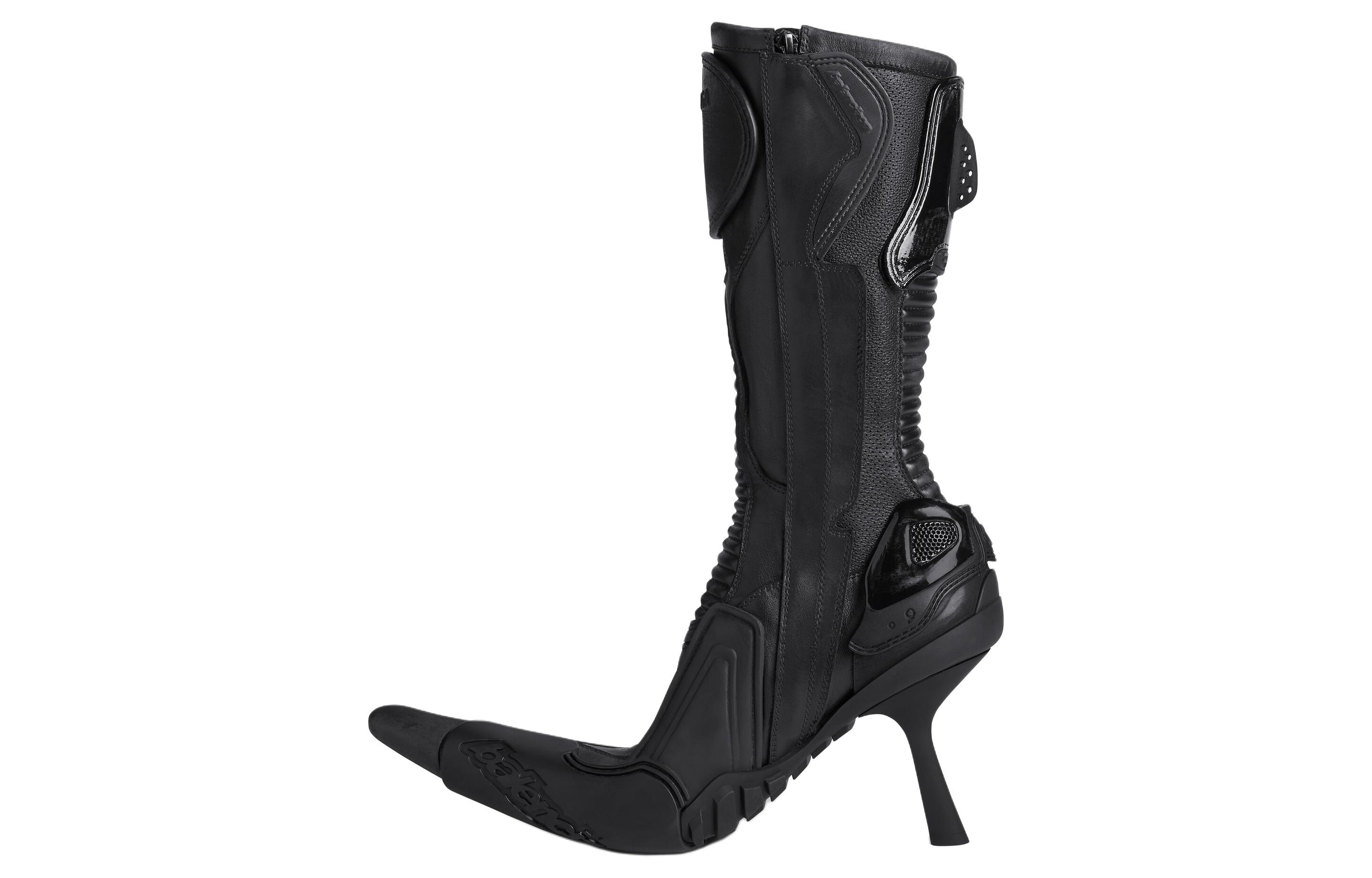 Lookbook (Women) Balenciaga Biker Boot 'Black Leather Pointed-Toe' 762245WB6A21000