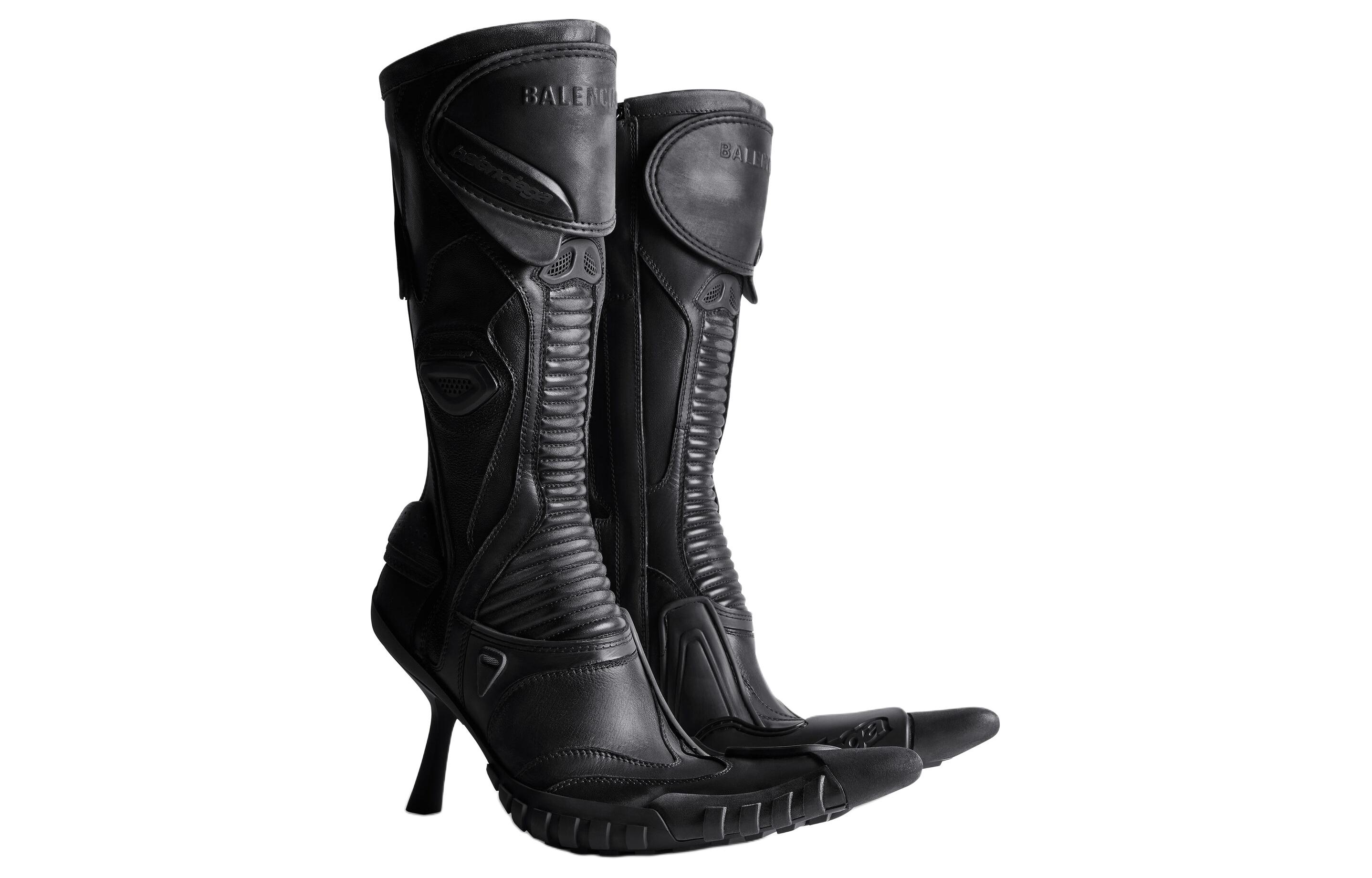 Shop (Women) Balenciaga Biker Boot 'Black Leather Pointed-Toe' 762245WB6A21000