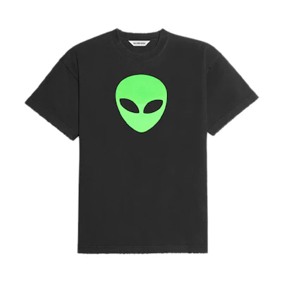 (Women) Balenciaga Black Alien Graphic Crewneck T-Shirt Regular Fit 612965TJVK79113