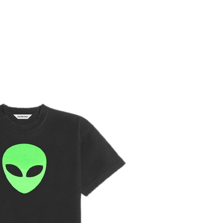 (Women) Balenciaga Black Alien Graphic Crewneck T-Shirt Regular Fit 612965TJVK79113 圖 7