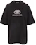 Buy (W) Balenciaga Camiseta Negra Boxy con Logo Impreso y Texto Balenciaga 571205TGV751140