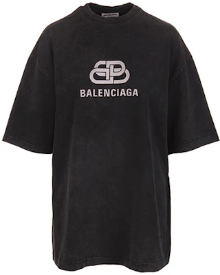 (W) Balenciaga Camiseta Negra Boxy con Logo Impreso y Texto Balenciaga 571205TGV751140 Order (W) Balenciaga Camiseta Negra Boxy con Logo Impreso y Texto Balenciaga 571205TGV751140