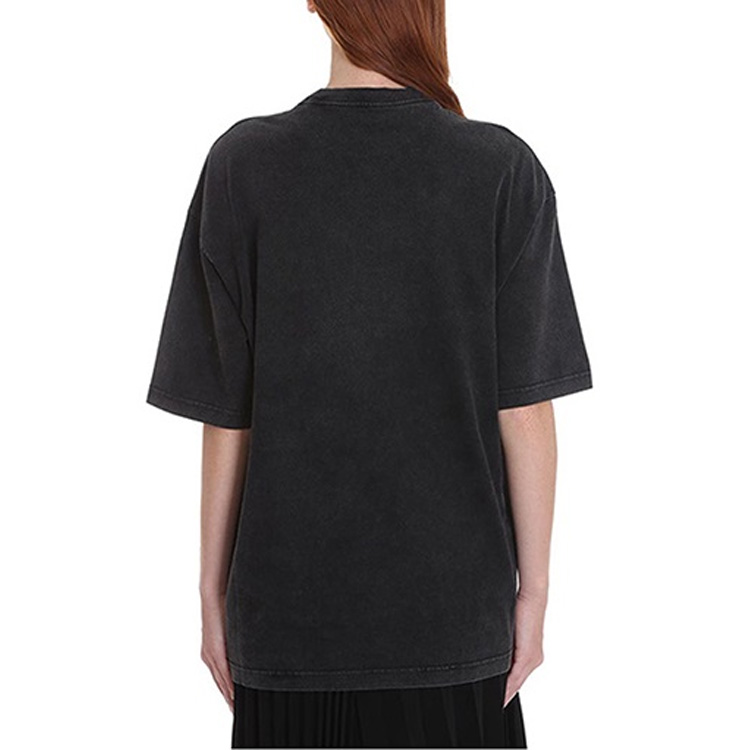 (Women) Balenciaga Black Boxy Tee with Logo Print and Balenciaga Text 571205TGV751140 圖 4
