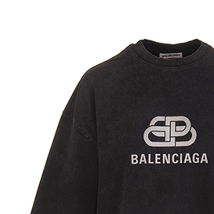 (Women) Balenciaga Black Boxy Tee with Logo Print and Balenciaga Text 571205TGV751140 圖 6