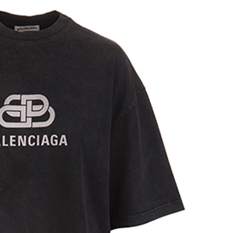 (Women) Balenciaga Black Boxy Tee with Logo Print and Balenciaga Text 571205TGV751140 圖 7