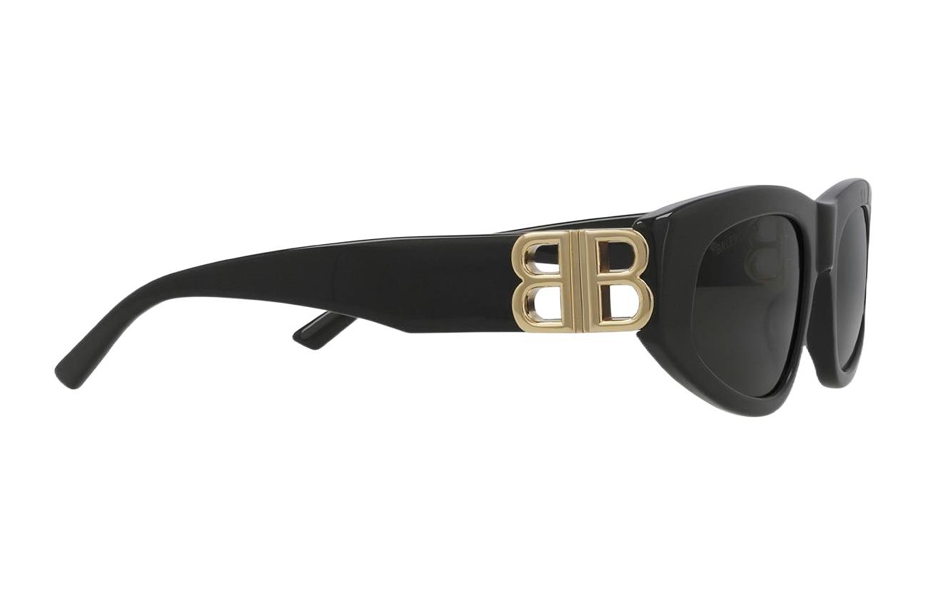 (Women) Balenciaga Black Cat-Eye Metal Oval Sunglasses with Gold Double B Logo. BB0095S-001 圖 4