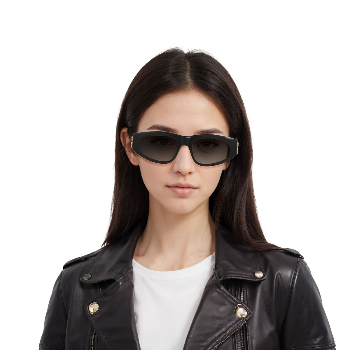 (Women) Balenciaga Black Cat-Eye Metal Oval Sunglasses with Gold Double B Logo. BB0095S-001 圖 6