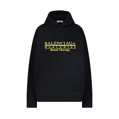 (Women) Balenciaga Black Cotton Hoodie Paris Edition. 675003TLVA91361