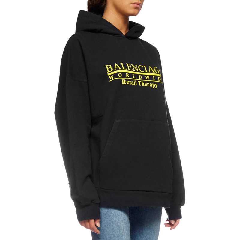 Purchase (W) Balenciaga Sudadera Negra de Algodón Edición París. 675003TLVA91361