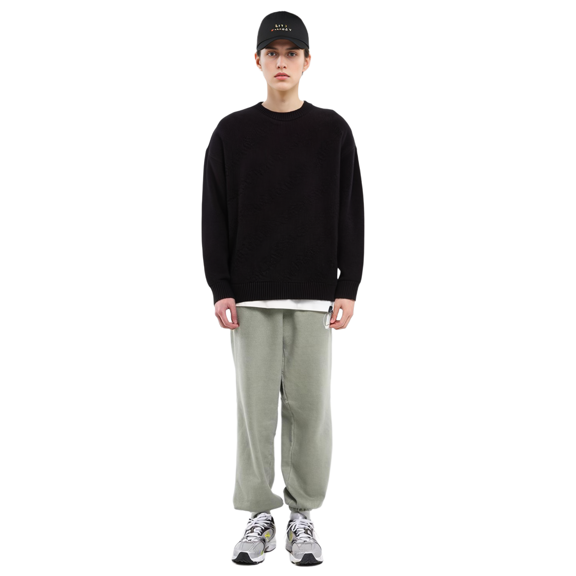 Shop (W) 발렌시아가 블랙 크루넥 니트 스웨터. 662917T31661000