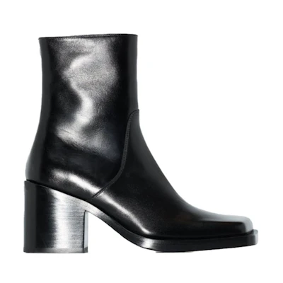 (W) Balenciaga Black Cut 80 Boots Black Leather