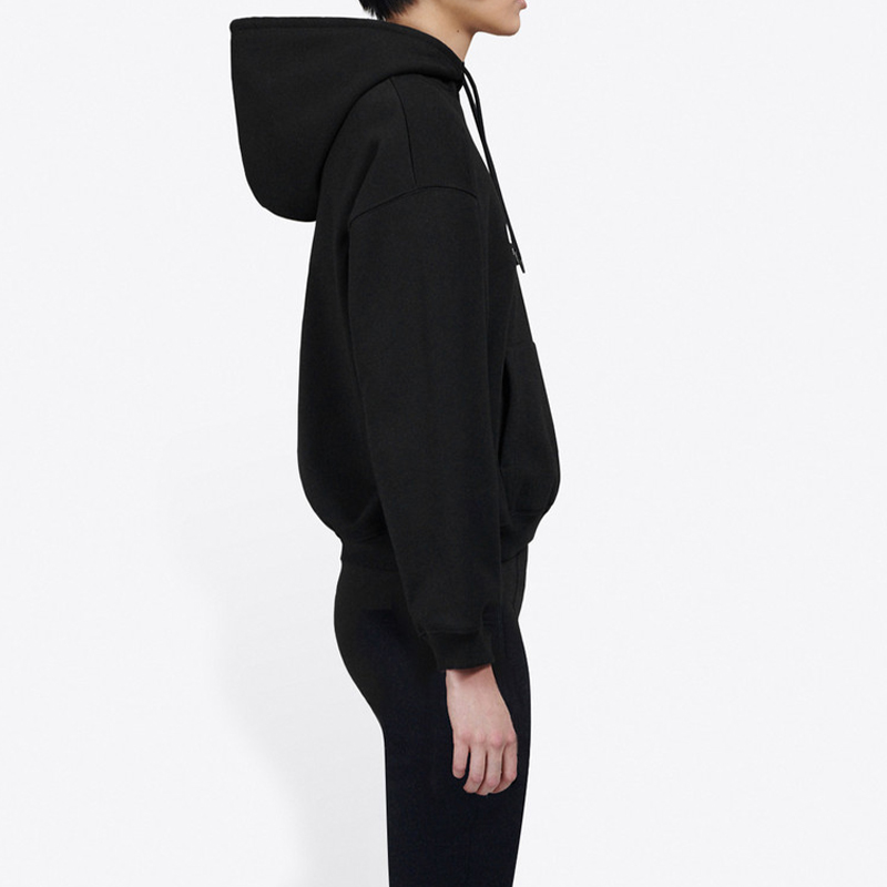 (Women) Balenciaga Black Embroidered Logo Hoodie 612959TIVD41000 圖 6