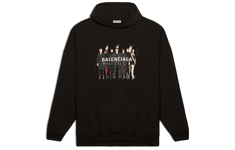 (Women) Balenciaga Black Hoodie with Graphic Logo Print 620947TIVA21000 圖 2