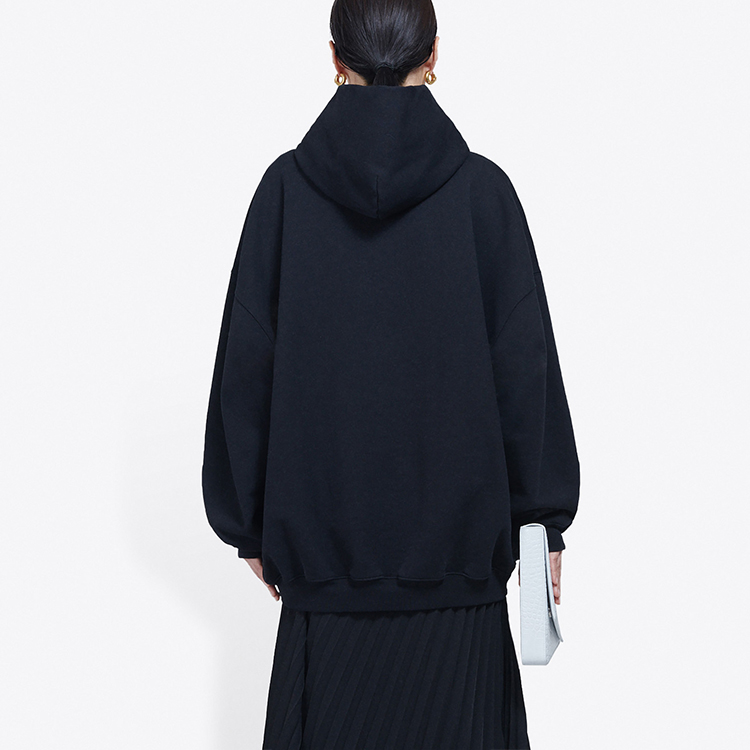 (Women) Balenciaga Black Hoodie with Graphic Logo Print 620947TIVA21000 圖 6