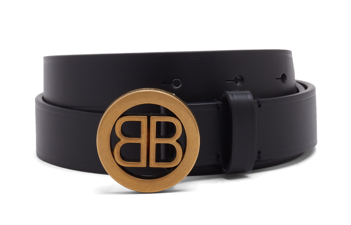 Order (Women) Balenciaga Black Leather Belt with Iconic BB Logo Buckle 6203281CH041000