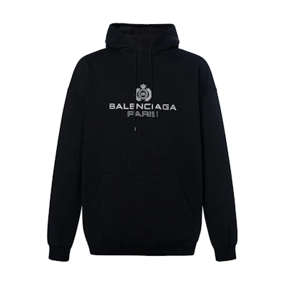 (Women) Balenciaga Black Letter Logo Hoodie 578135TGV701000