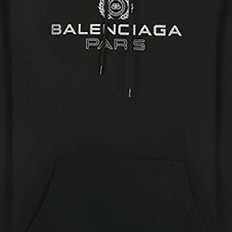 Sizing (W) 巴黎世家黑色字母logo连帽衫 578135TGV701000