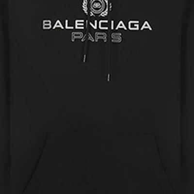 (W) 巴黎世家黑色字母logo连帽衫 578135TGV701000 Sizing (W) 巴黎世家黑色字母logo连帽衫 578135TGV701000