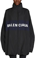 (Women) Balenciaga Black Letter Print Colorblock Zip-Up Jacket 725302TP0061000 (Women) Balenciaga Black Letter Print Colorblock Zip-Up Jacket 725302TP0061000