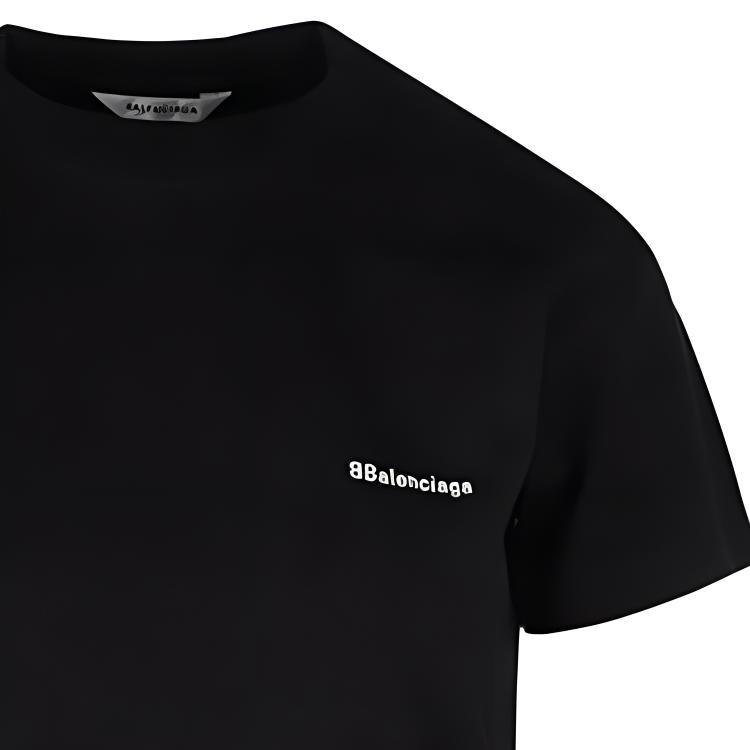 (Women) Balenciaga Black Logo Embroidered T-Shirt 612964TJV871070 圖 6