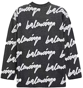 (W) Balenciaga 黑色標誌印花寬鬆版型針織圓領毛衣 628730T31801070 Lookbook (W) Balenciaga 黑色標誌印花寬鬆版型針織圓領毛衣 628730T31801070