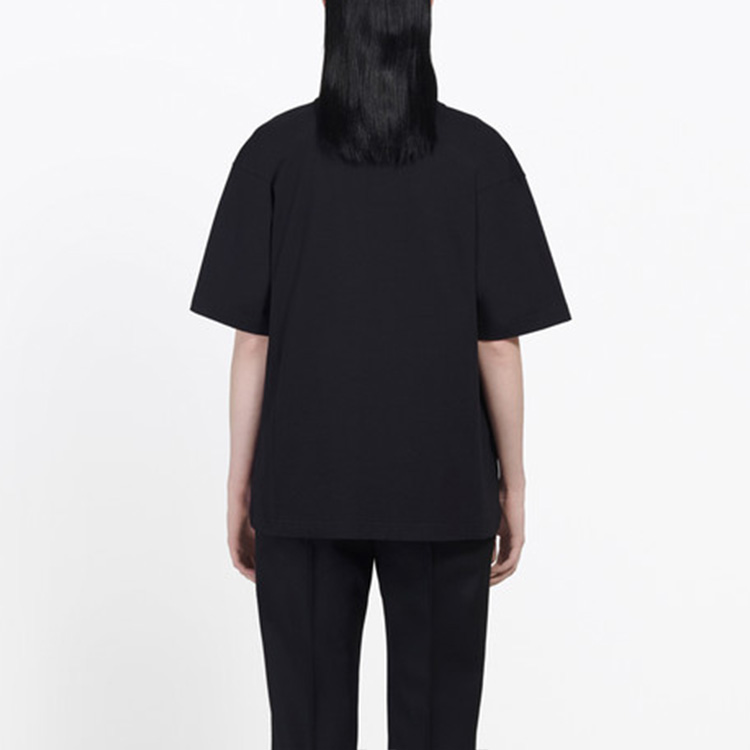 (Women) Balenciaga Black Logo Print Crewneck Short Sleeve T-Shirt 594599TGV481000 圖 5