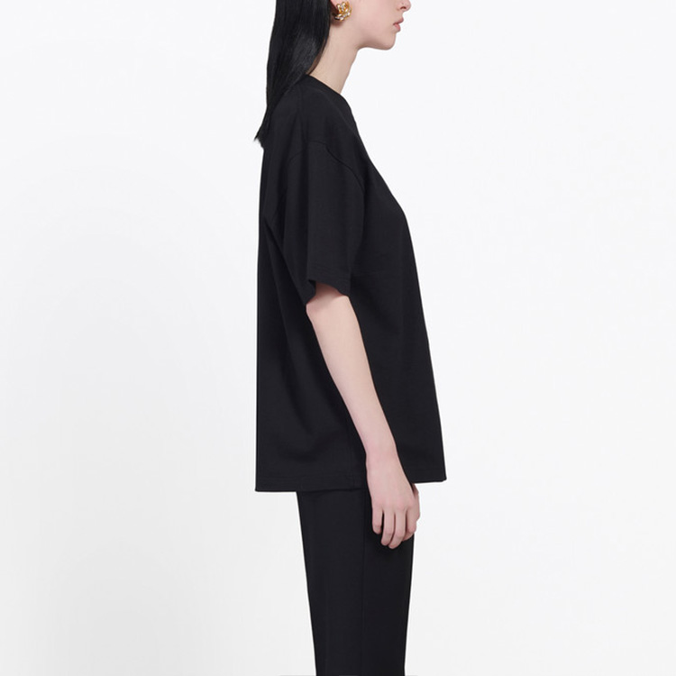 (Women) Balenciaga Black Logo Print Crewneck Short Sleeve T-Shirt 594599TGV481000 圖 6