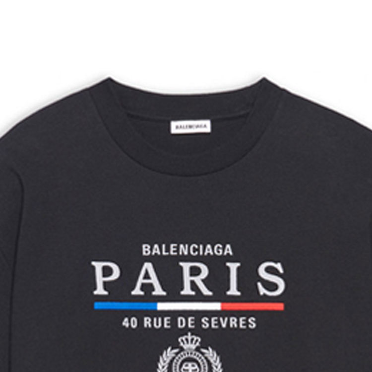 (Women) Balenciaga Black Logo Print Crewneck Short Sleeve T-Shirt 594599TGV481000 圖 7