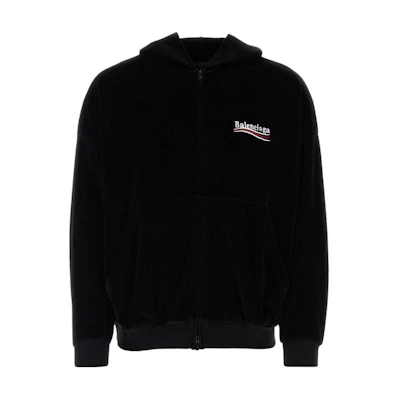 (Women) Balenciaga Black Logo Print Hoodie Casual Long Sleeve Regular Fit 785407TPVJ81070