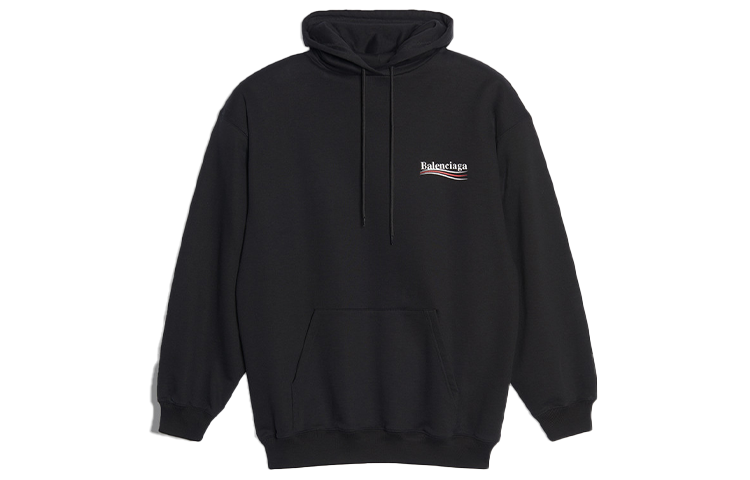 (Women) Balenciaga Black Logo Print Oversized Hoodie 556103TBV141000