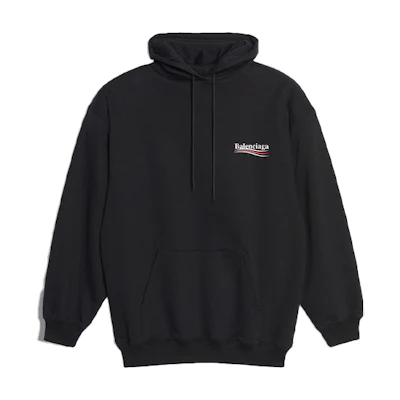 (Women) Balenciaga Black Logo Print Oversized Hoodie 556103TBV141000