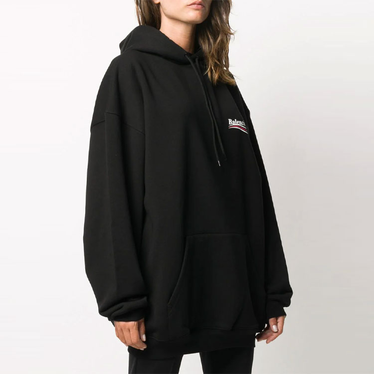 Shop (W) Balenciaga Sudadera Negra Oversize con Logo Impreso 556103TBV141000