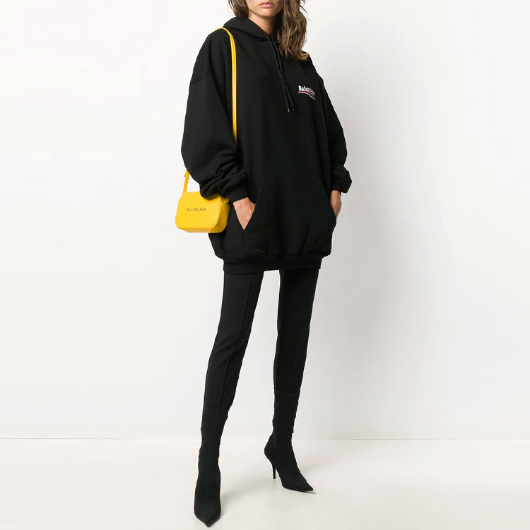 Details for (W) Balenciaga Sudadera Negra Oversize con Logo Impreso 556103TBV141000