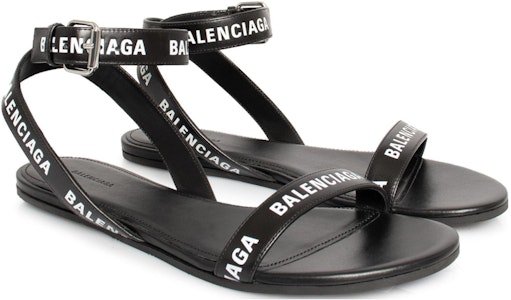 (W) 巴黎世家黑色标志印花凉鞋黑皮革 551154WBAE11090 Order (W) 巴黎世家黑色标志印花凉鞋黑皮革 551154WBAE11090