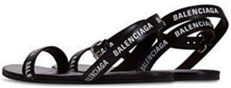 (W) 巴黎世家黑色标志印花凉鞋黑皮革 551154WBAE11090 Purchase (W) 巴黎世家黑色标志印花凉鞋黑皮革 551154WBAE11090