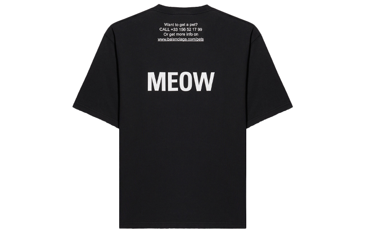 (Women) Balenciaga Black Loose Fit Printed Crew Neck T-Shirt 641532TJVG81000 圖 3