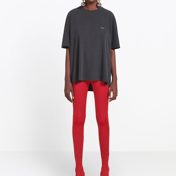 (Women) Balenciaga Black Mini Logo Loose Fit T-Shirt 482204TYK281055 圖 4