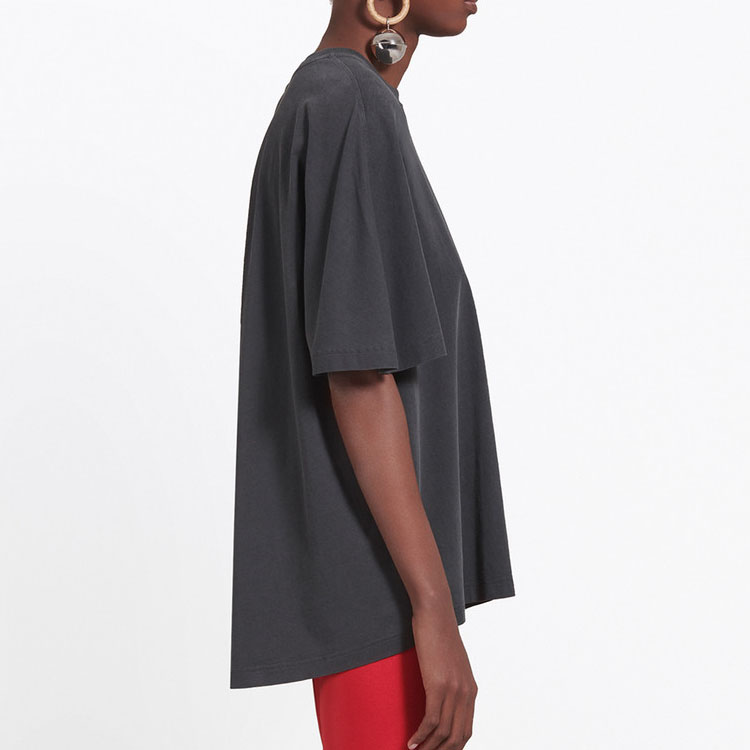 (Women) Balenciaga Black Mini Logo Loose Fit T-Shirt 482204TYK281055 圖 5