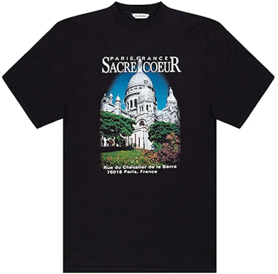 (W) 巴黎世家 黑色寬鬆版圖案Logo短袖T恤 641532TJVH61000 Order (W) 巴黎世家 黑色寬鬆版圖案Logo短袖T恤 641532TJVH61000