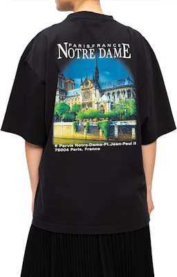 (W) 巴黎世家 黑色寬鬆版圖案Logo短袖T恤 641532TJVH61000 Shop (W) 巴黎世家 黑色寬鬆版圖案Logo短袖T恤 641532TJVH61000