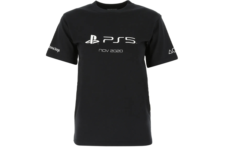 Order (W) 巴黎世家 黑色寬鬆款Logo印花圓領T恤 661705TKVF31070