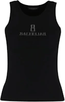 (Women) Balenciaga Black Sleeveless Slim-Fit Letter Tank Top 835500T5231 (Women) Balenciaga Black Sleeveless Slim-Fit Letter Tank Top 835500T5231